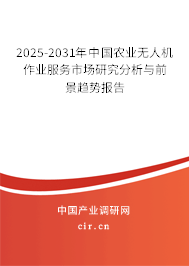 2025-2031年中國農(nóng)業(yè)無人機作業(yè)服務市場研究分析與前景趨勢報告